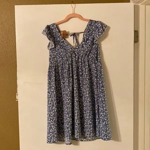 Blue & White Floral Flowey Dress